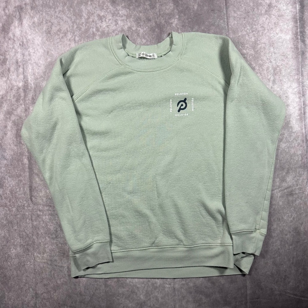Peloton Womens Sage Green Bring‎ Your Spirit Raglan Sweatshirt Small Activewear